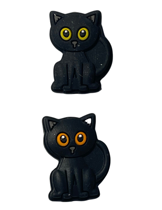 Black cat with color eyes 2 colors