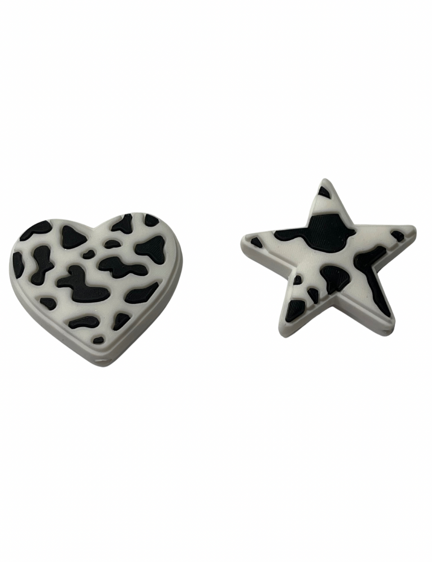 Cow print heart and star