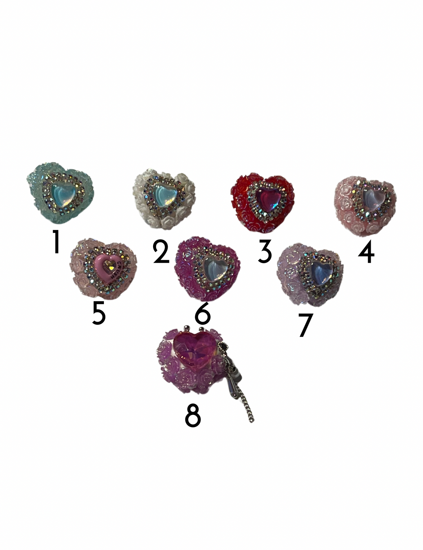Crystal Hearts 8 Styles