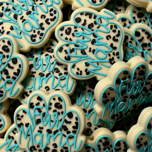Fur Mama paw print in blue