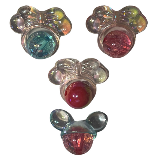 Glass Mickey & Minnie 4 Colors